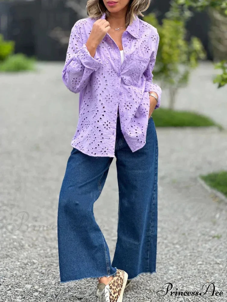 Large Baggy Flower Stitching Lace Boho Top bohoblouse-250126