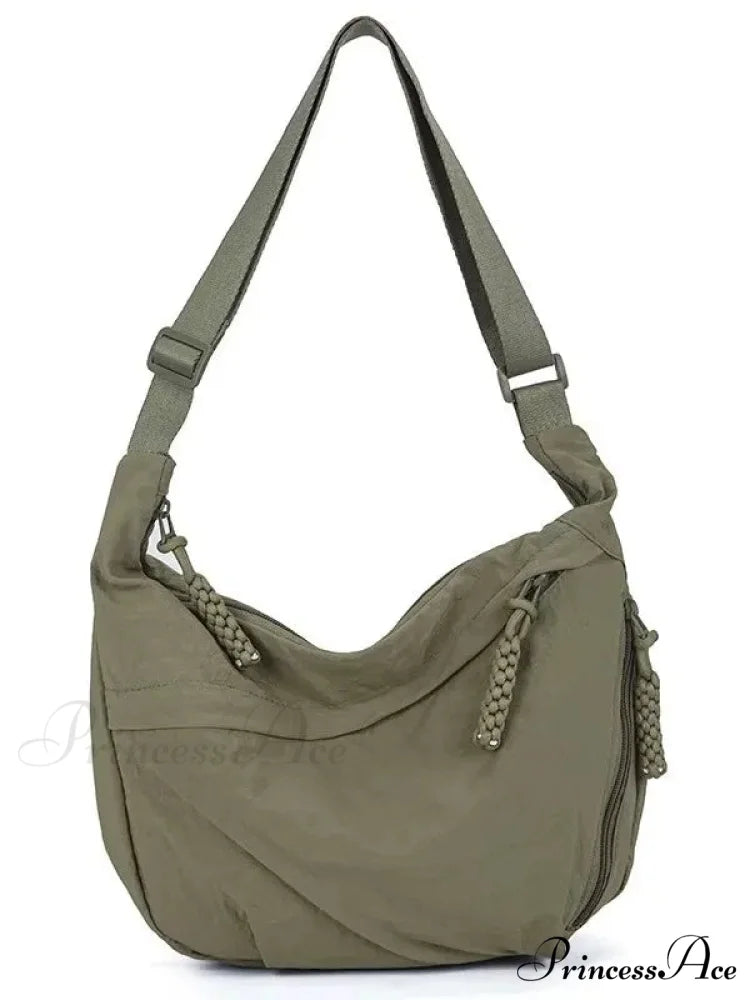 Large Capacity Nylon Crossbody Messenger army green crossbody-250126