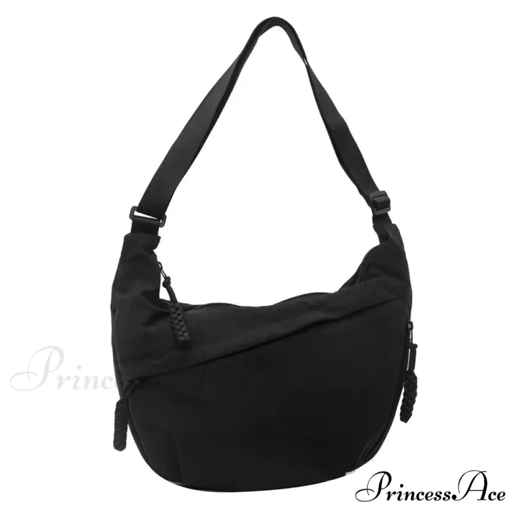 Large Capacity Nylon Crossbody Messenger Black crossbody-250126