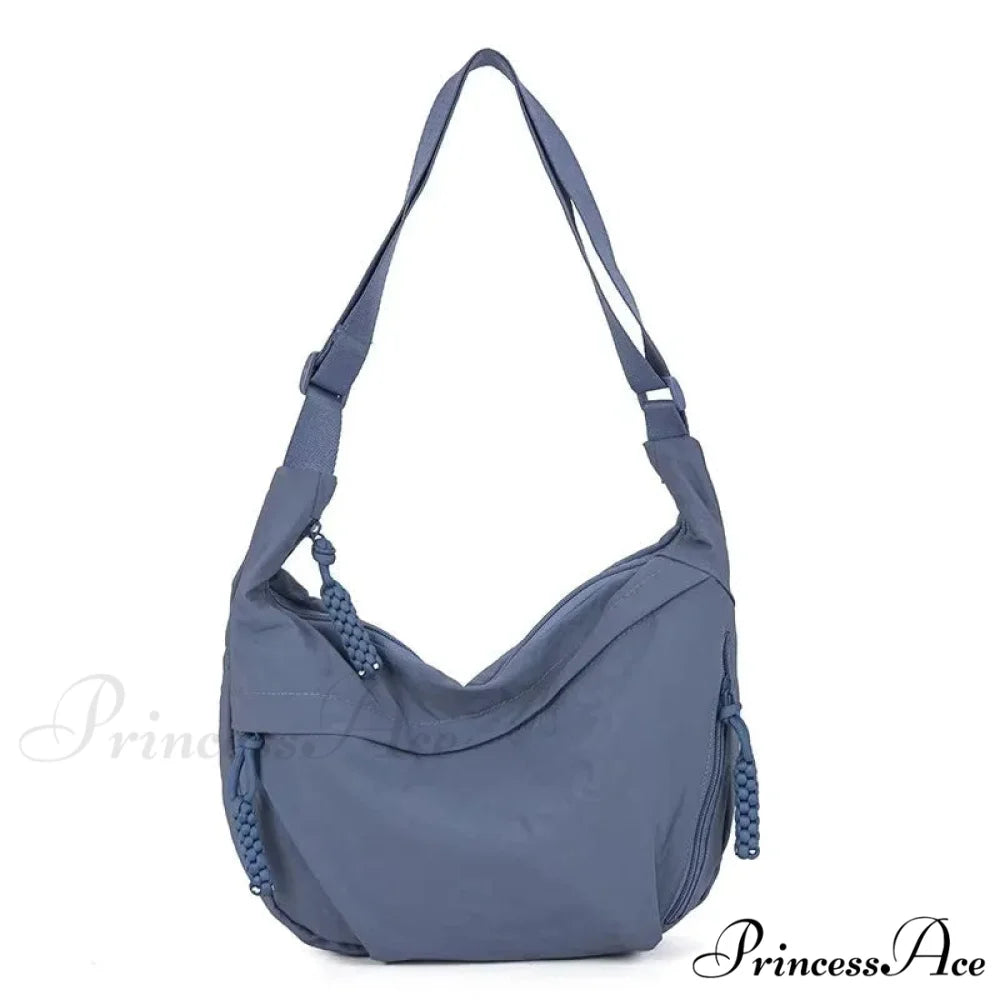 Large Capacity Nylon Crossbody Messenger Blue crossbody-250126