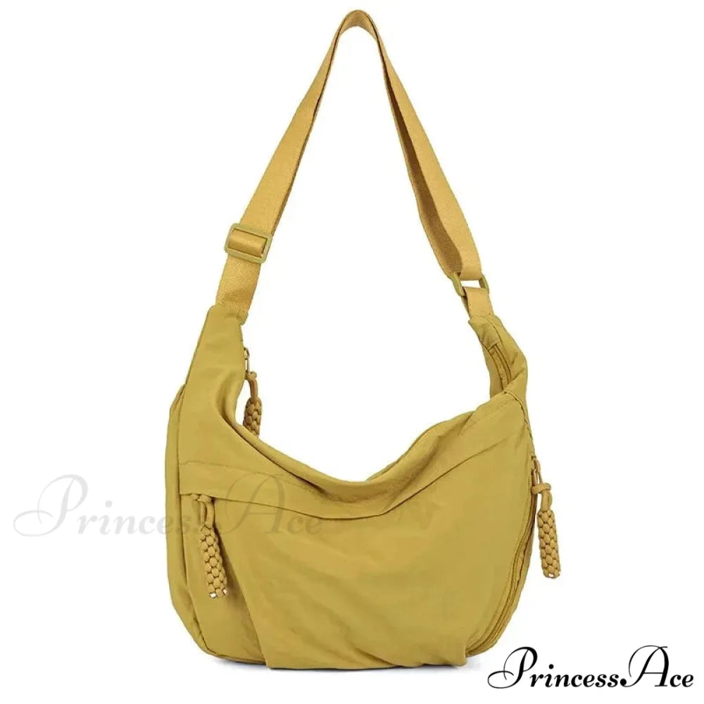Large Capacity Nylon Crossbody Messenger Yellow crossbody-250126