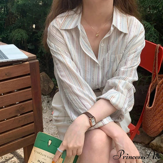 Large Checkered Long Sleeve Blouse blouse-250223