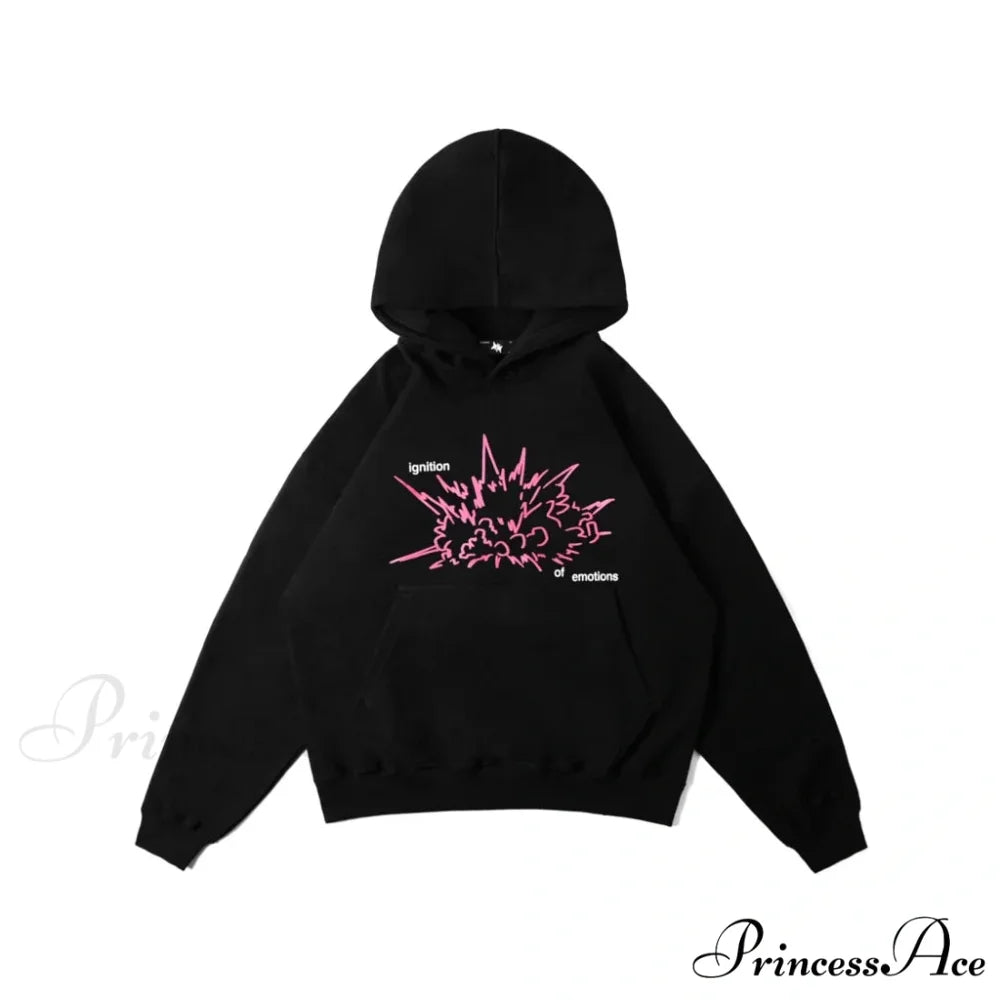 Large Graphic Baggy Hoodie black 7 / S hoodies-241228