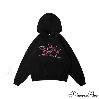 Large Graphic Baggy Hoodie black 7 / S hoodies-241228