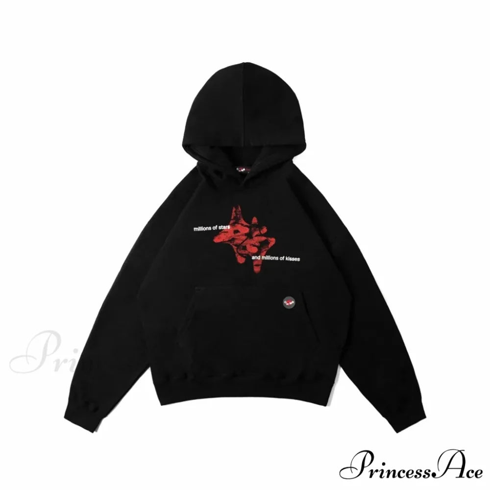 Large Graphic Baggy Hoodie black 8 / S hoodies-241228