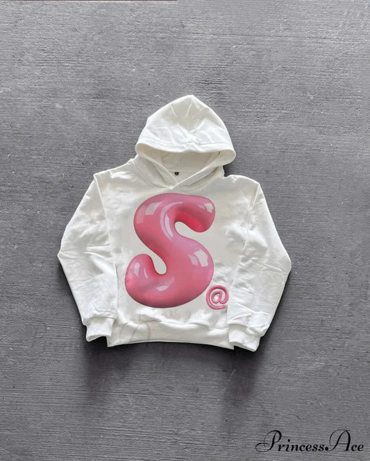 Large Graphic Baggy Hoodie pink / S hoodies-241228