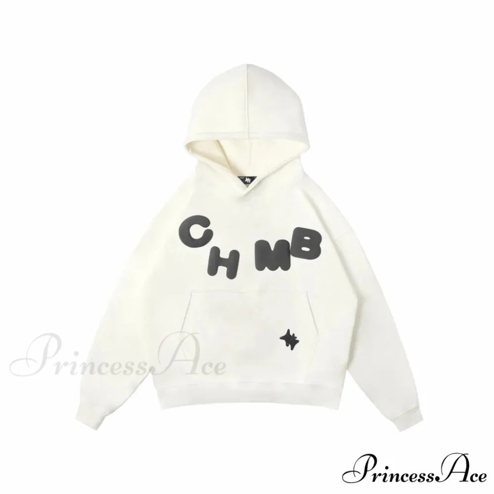 Large Graphic Baggy Hoodie white 2 / S hoodies-241228