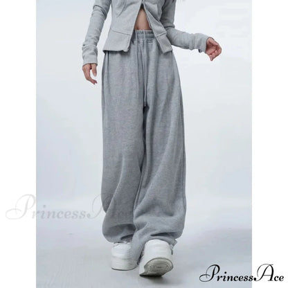 Large Grey 2000s Women Sweatpants Trousers pants-241228