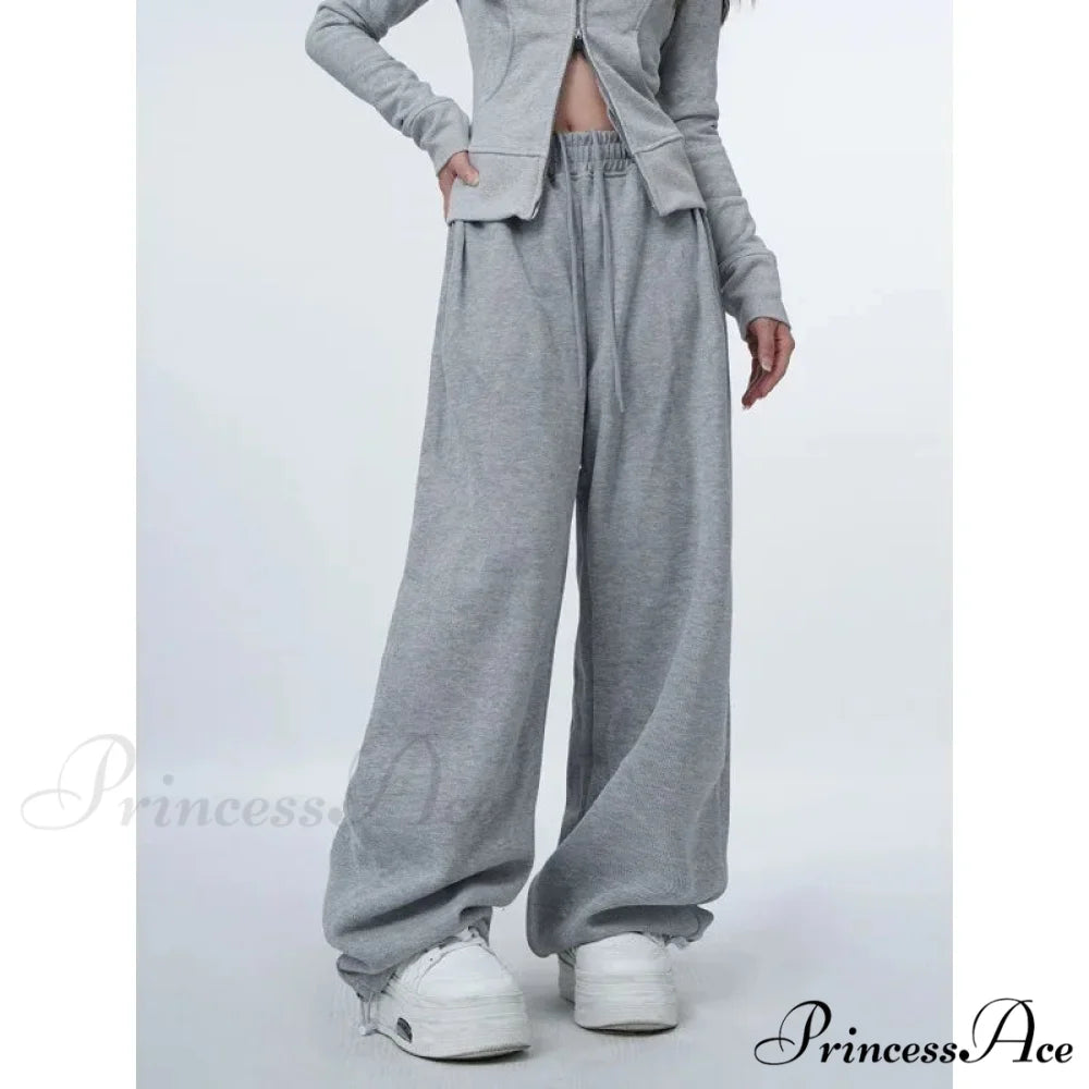 Large Grey 2000s Women Sweatpants Trousers pants-241228
