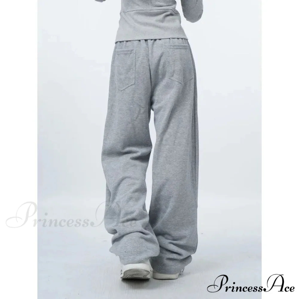 Large Grey 2000s Women Sweatpants Trousers pants-241228
