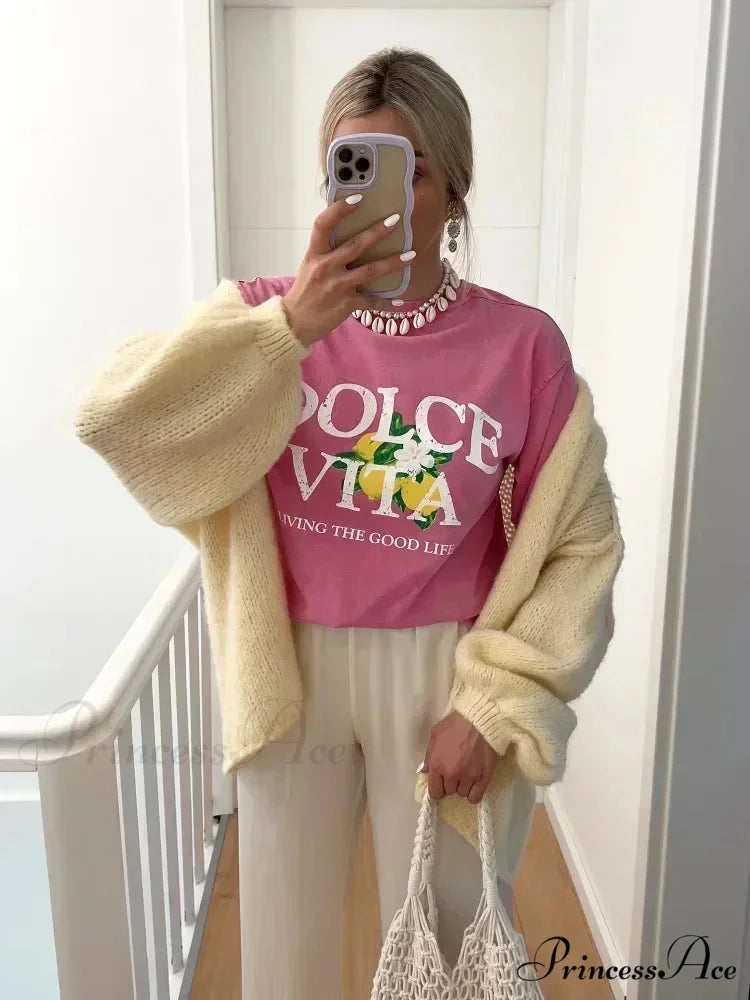 Large Harajuku Adorable Fruits T-shirt pink / S t-shirt-250223