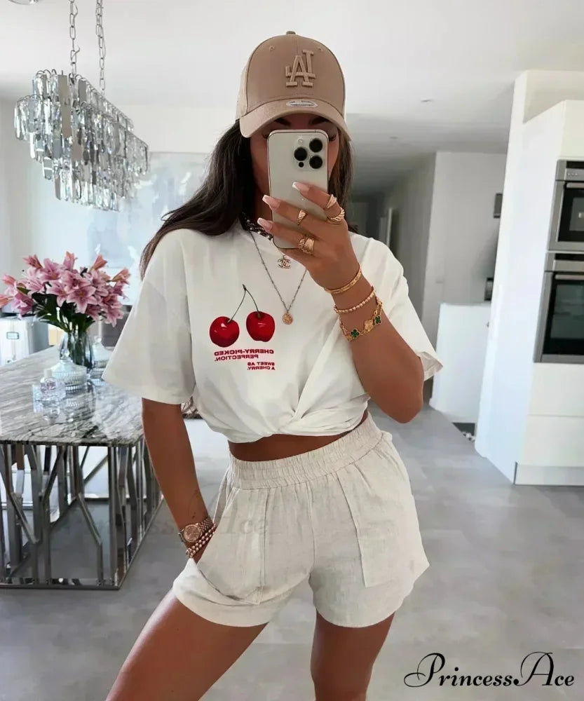 Large Harajuku Adorable Fruits T-shirt white9 / S t-shirt-250223