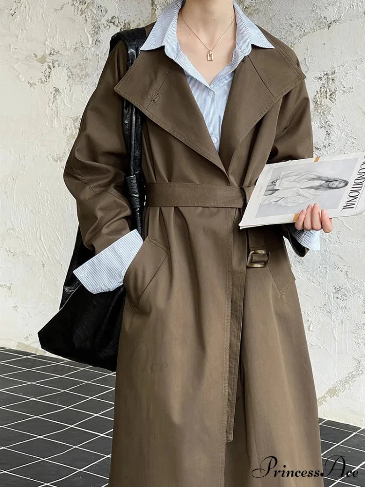 Large Lapel Baggy Overcoat Mocha / M overcoats-241228