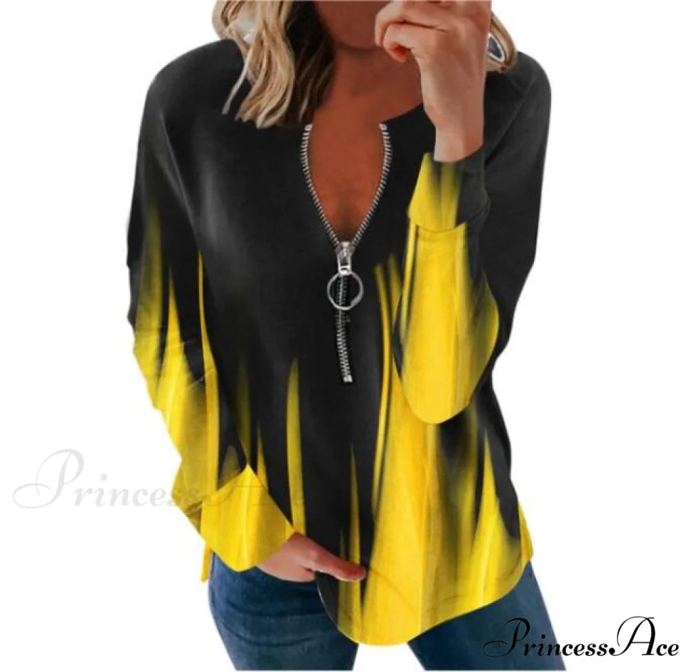 Large Loose Zipper Sexy Printed Vintage T Shirts