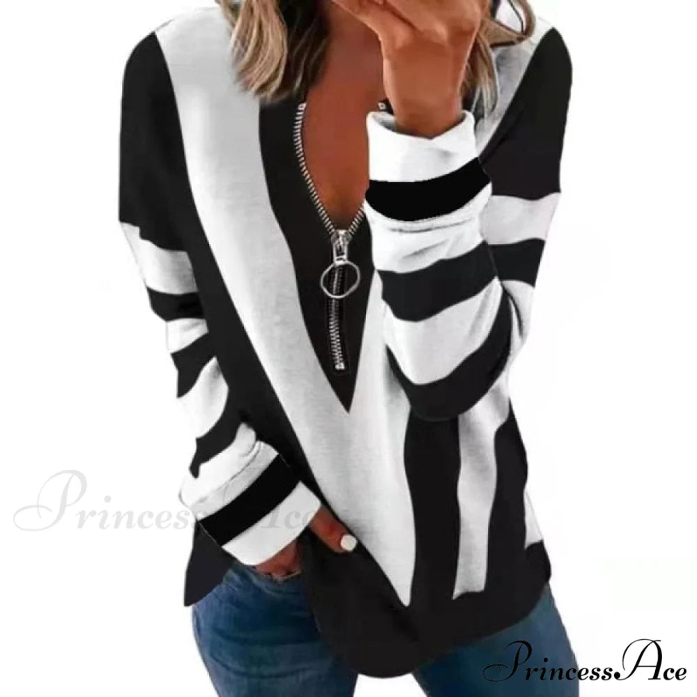 Large Loose Zipper Sexy Printed Vintage T Shirts white / 4XL