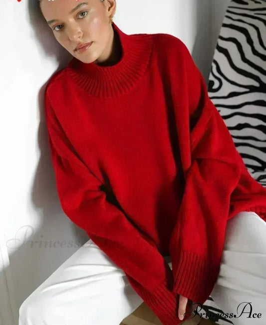 Large Retro Turtleneck Winter Sweater swraters-241228