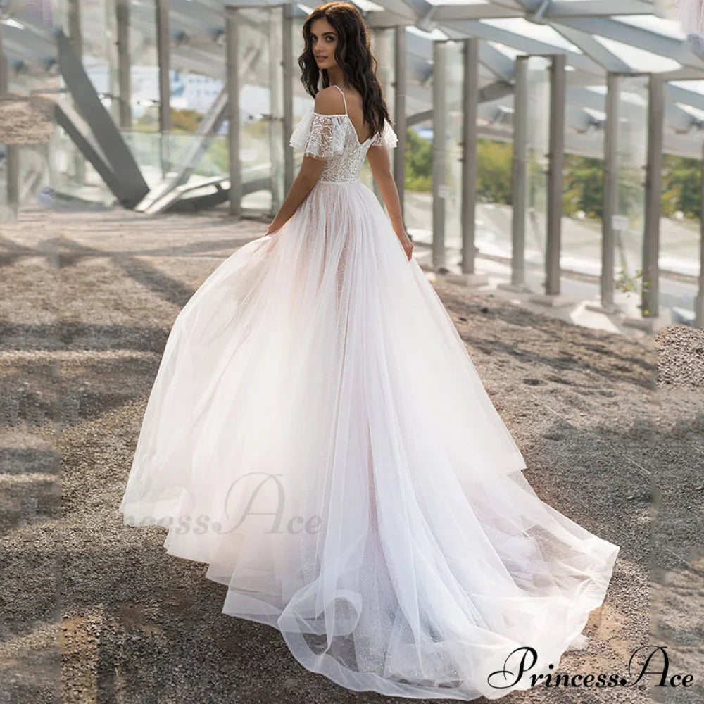 Large Size Lace Thin Strap Wedding Gown weddingdress-250223