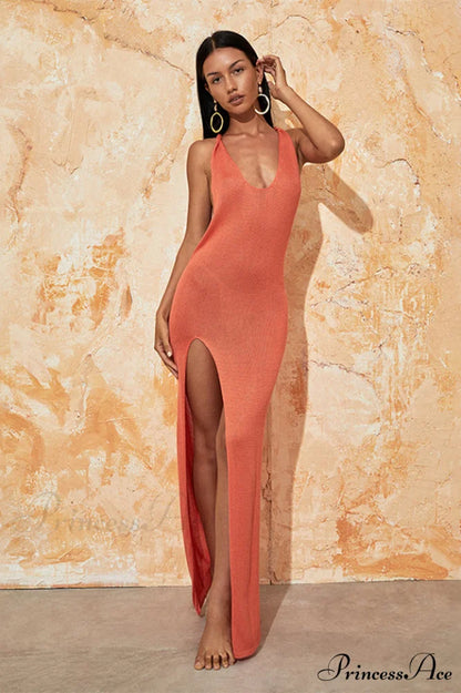 Larisa Elegant Dress Free Size / Coral