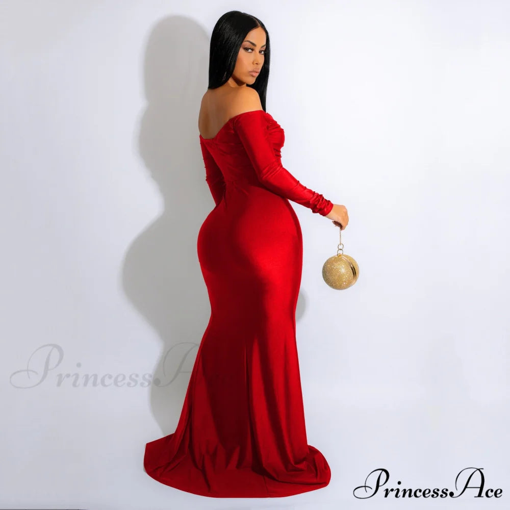 Larsa Formal Velvet Charming And Lace Mermaid Dress