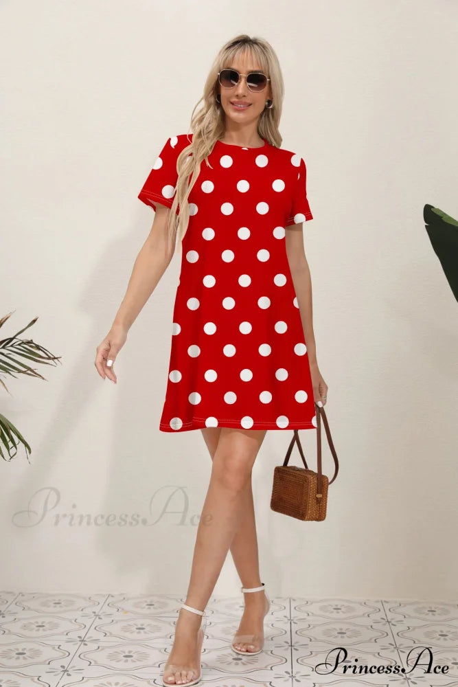 Latest Summer Fashion Floral Pattern Circular Neck Dress color16 / S oldfloraldress-250126