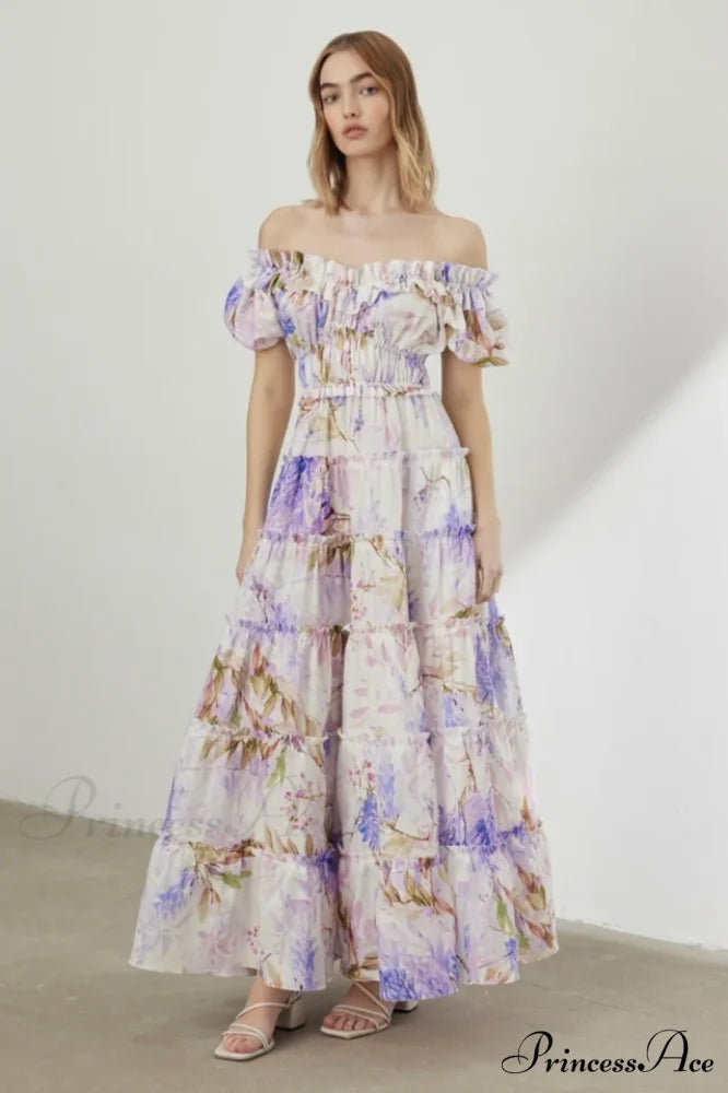 Lavander Maxi Stylish Boho Dress S / Lilac