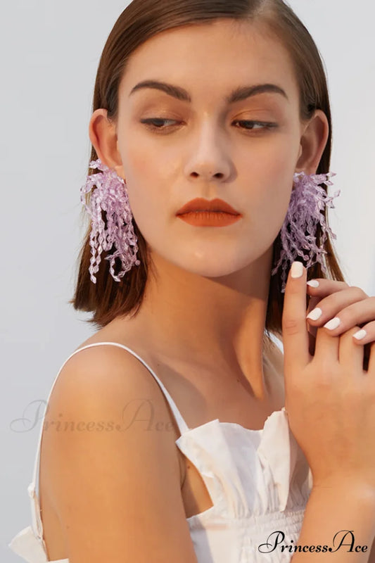 Lavender Elegant Diamond Earrings Lavender