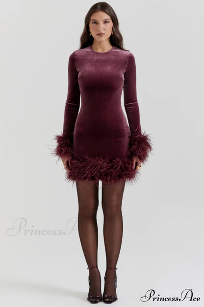 Lavinia Mulberry Stylish Velvet Mini Dress