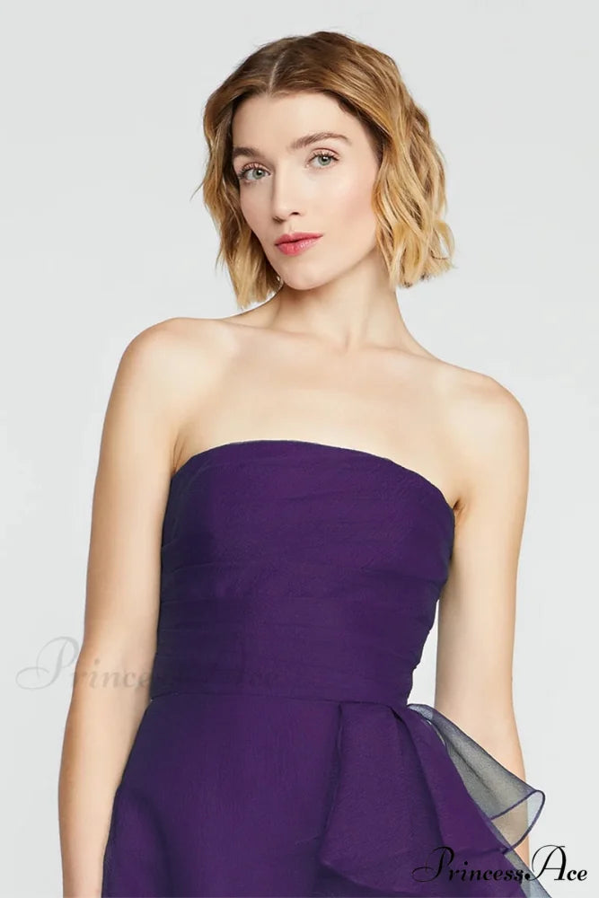Lavish Elegance Graceful Strapless Midi Dress