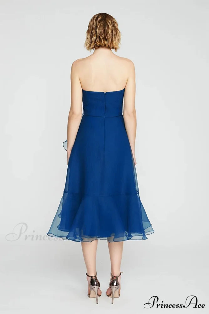 Lavish Elegance Graceful Strapless Midi Dress