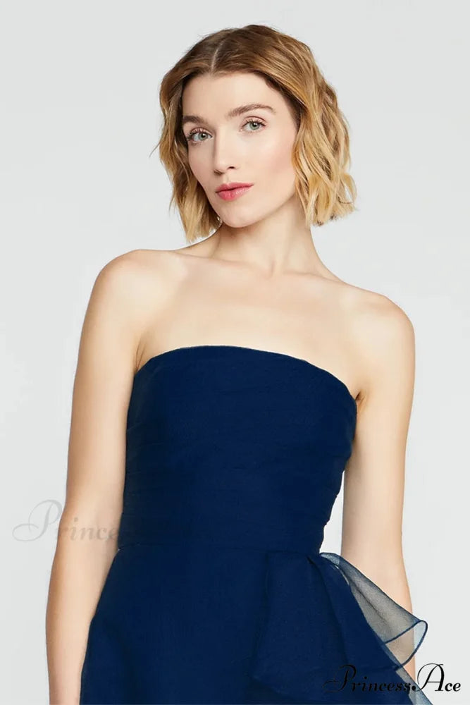 Lavish Elegance Graceful Strapless Midi Dress