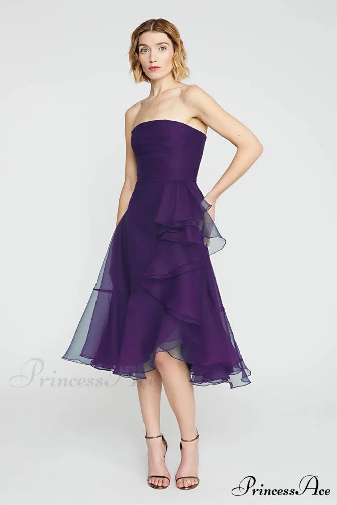 Lavish Elegance Graceful Strapless Midi Dress