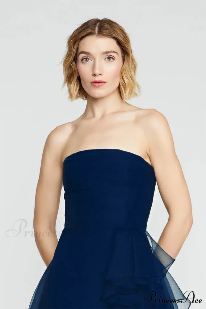 Lavish Elegance Graceful Strapless Midi Dress