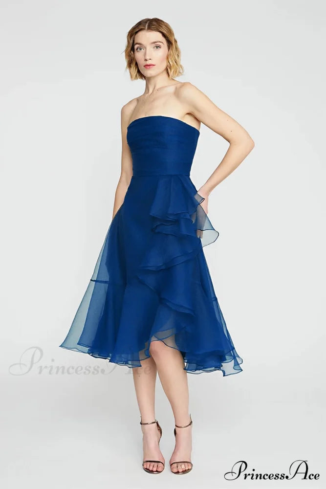 Lavish Elegance Graceful Strapless Midi Dress