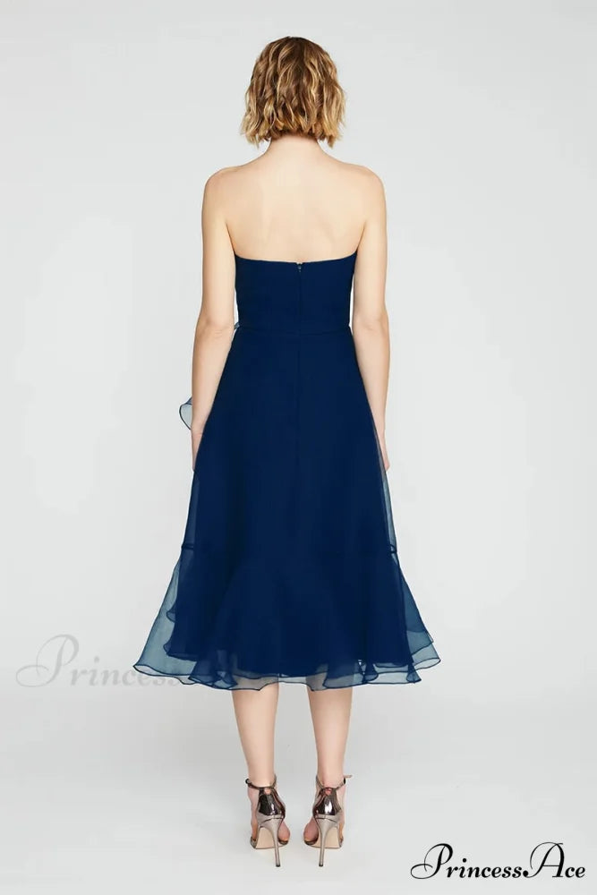 Lavish Elegance Graceful Strapless Midi Dress