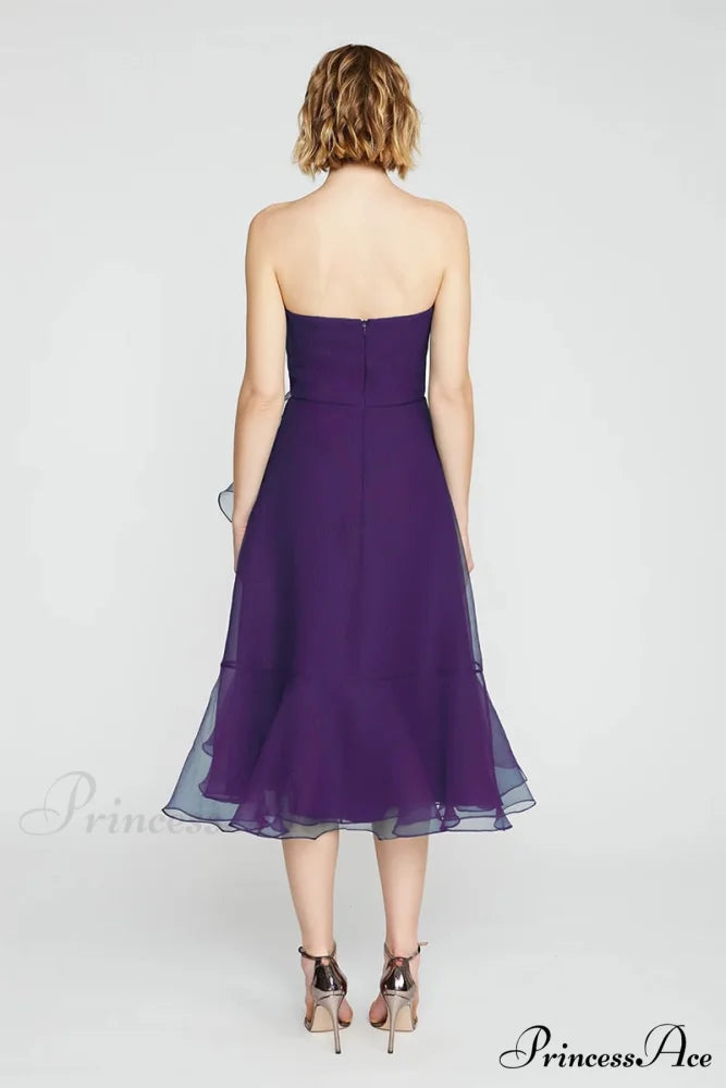 Lavish Elegance Graceful Strapless Midi Dress