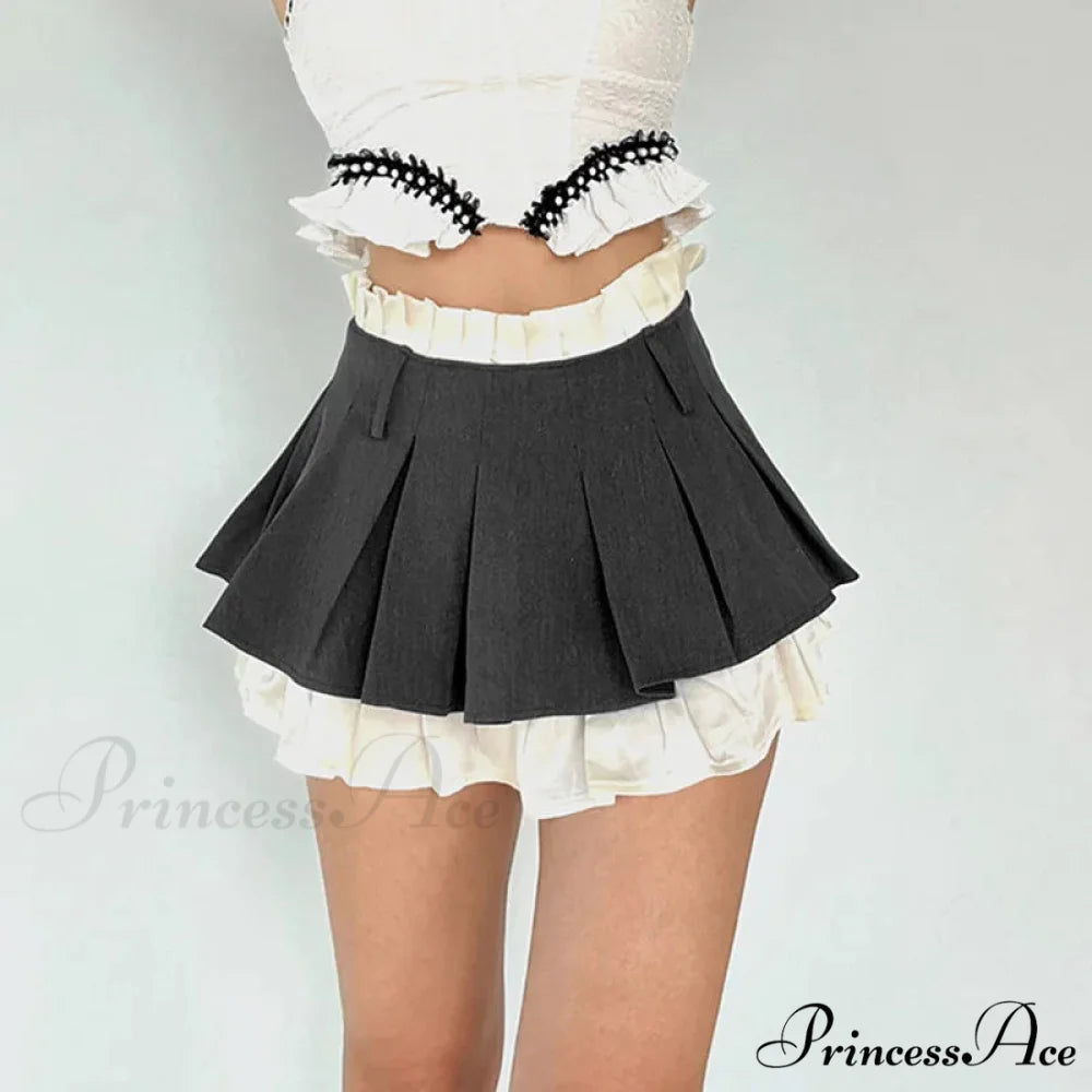 Layered High-Waisted Stylish Mini Skirt