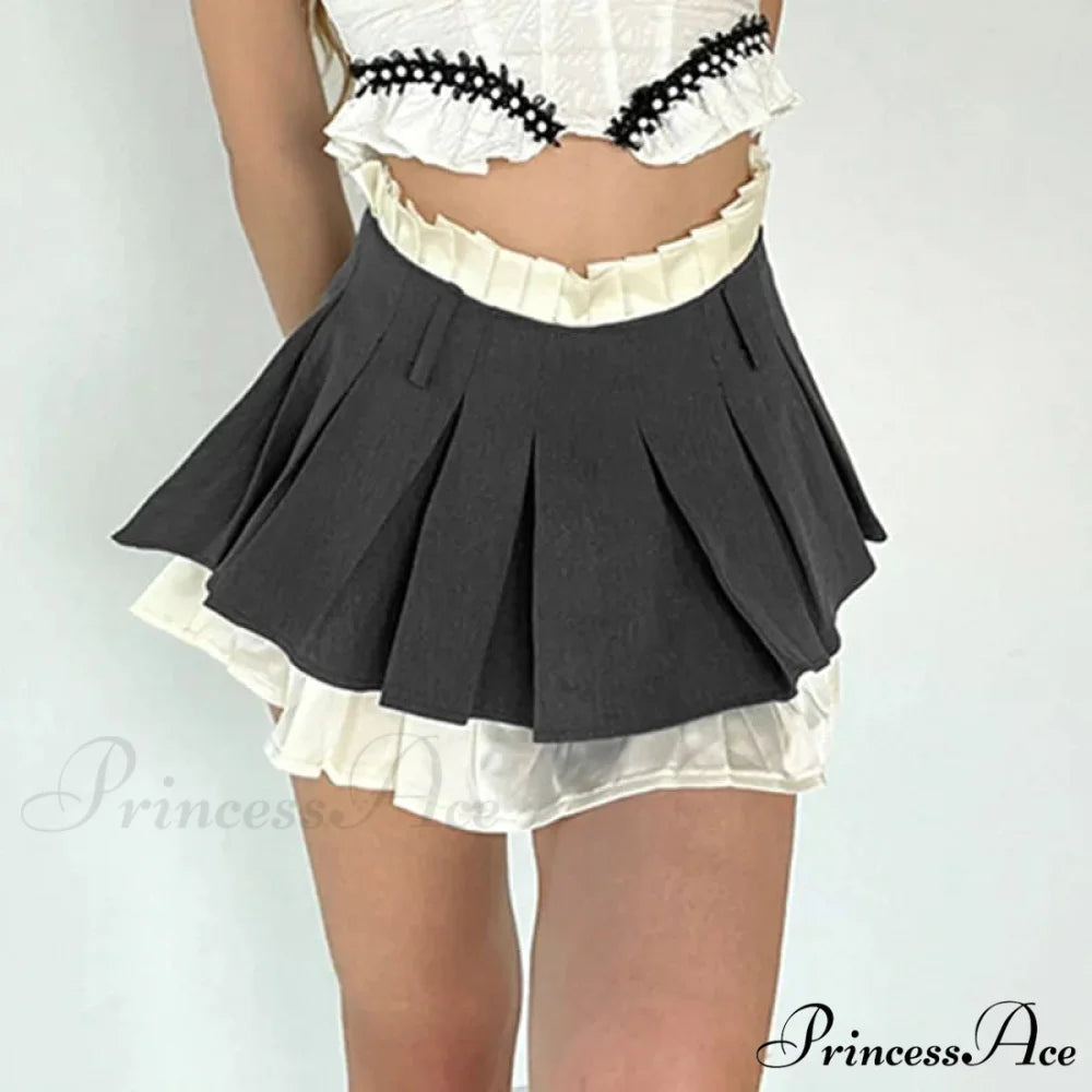 Layered High-Waisted Stylish Mini Skirt