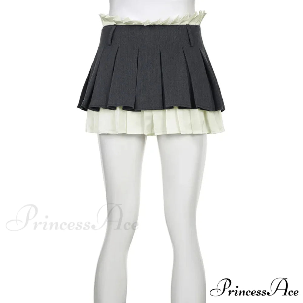 Layered High-Waisted Stylish Mini Skirt