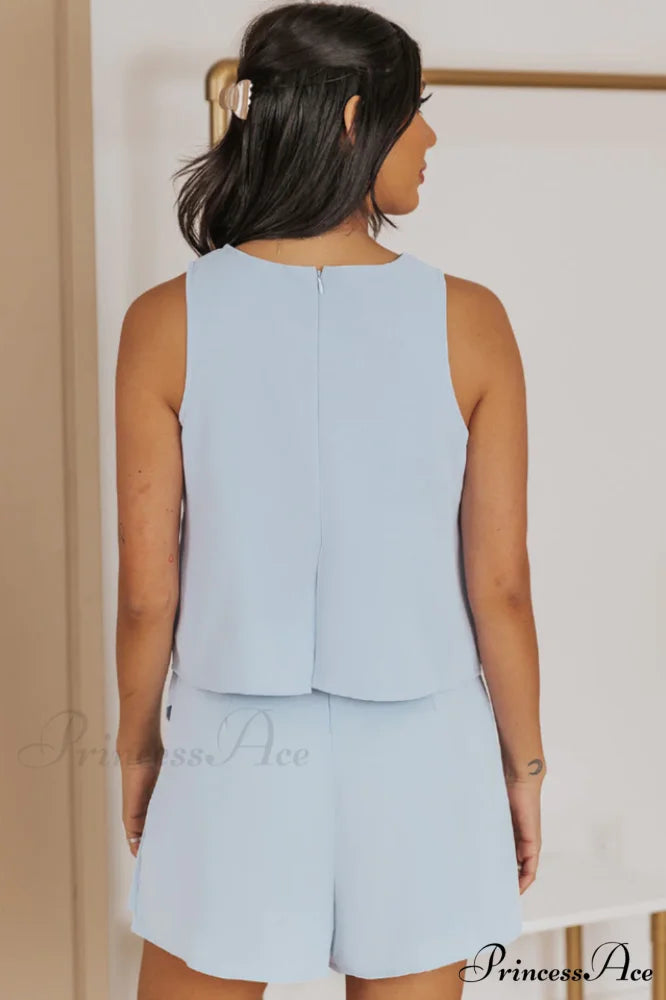 Layered Sleeveless Stylish Round Neck Romper