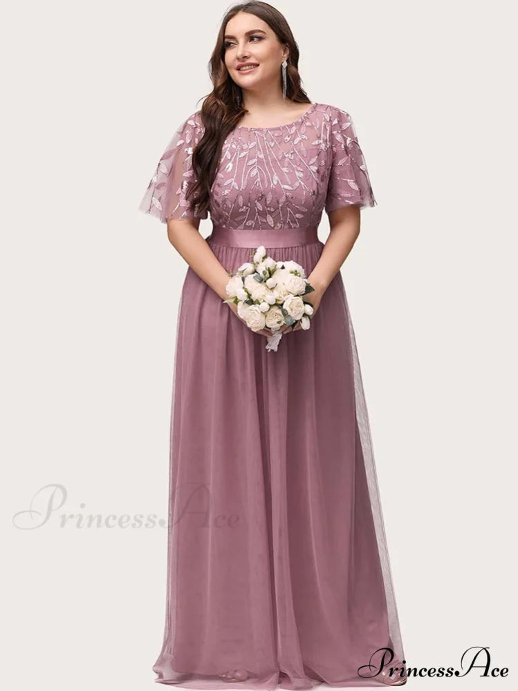 Layered Tassels Graceful Mini Dress Dusty Pink / L