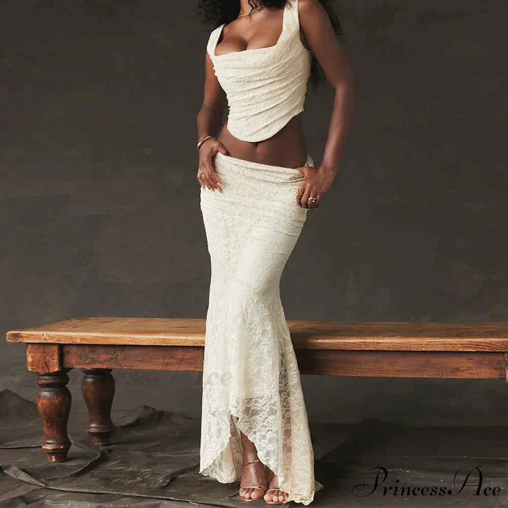 LAYLA TWO Stylish PIECE SET White / XS