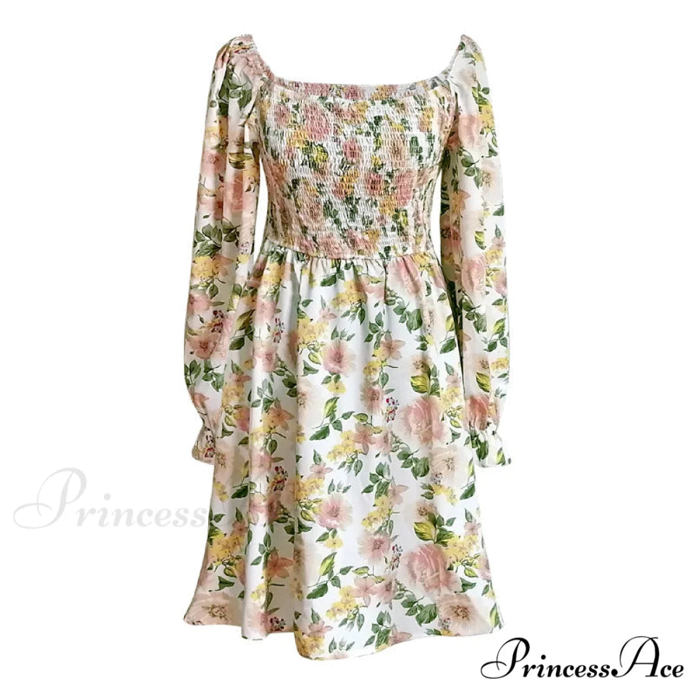 Leaf Print Sleeveless Midi Dress M / Green