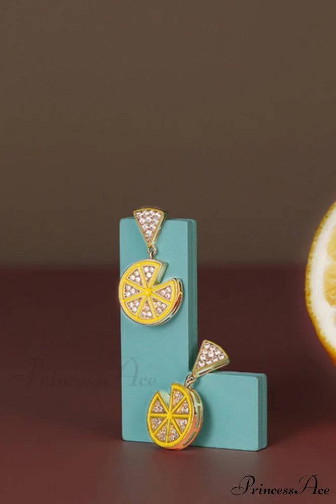 Lemon Slice Stylish Pendent Earrings Picture
