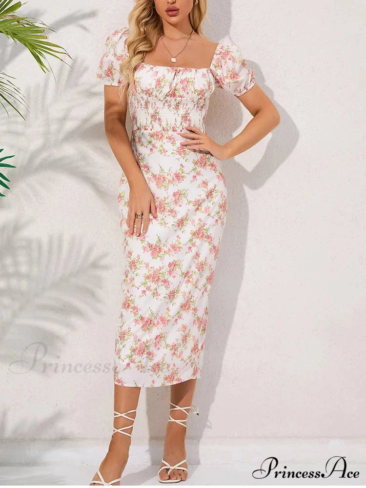 LENNI Elegant MIDI DRESS Print / L