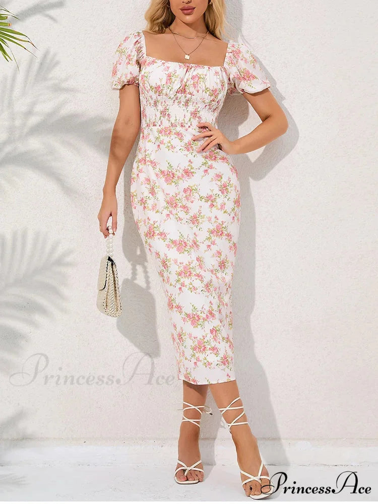 LENNI Elegant MIDI DRESS Print / M
