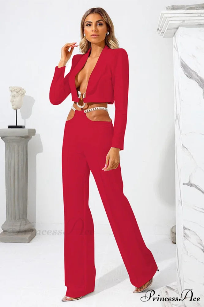 Leona Two Stylish Piece Set XS / Red