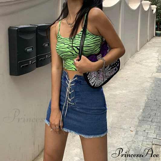 Leopard Camis for Women Ladies Print Crops Sleeveless Striped Short Mini Camisoles Casual Streetwear Summer New Tank