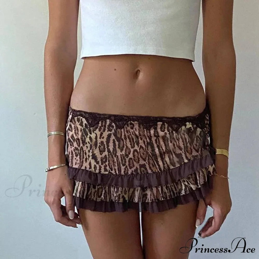 Leopard Distressed Rebel Slim Skirt Beige / S skirts-250223