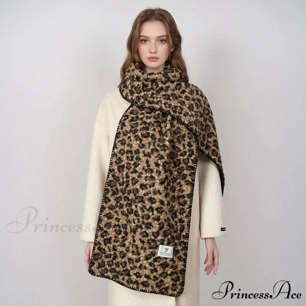 Leopard Pattern Cashmere Pashmina Scarf green scarf-241228