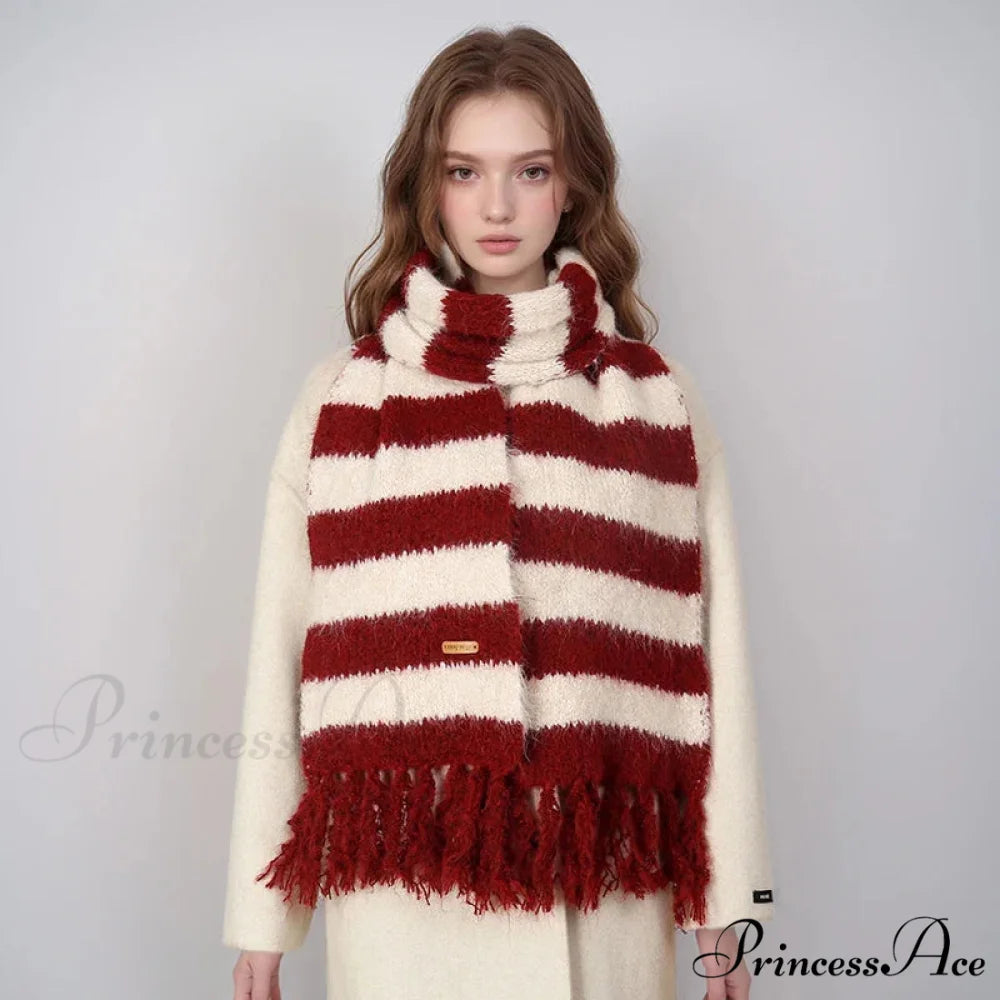 Leopard Pattern Cashmere Pashmina Scarf red scarf-241228